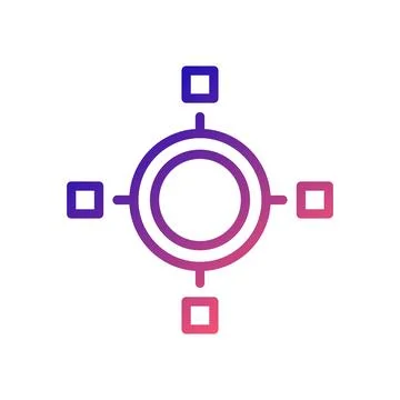 Chart icon gradient blue red business illustration. 스톡 일러스트
