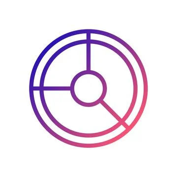 Chart icon gradient blue red business illustration. 스톡 일러스트