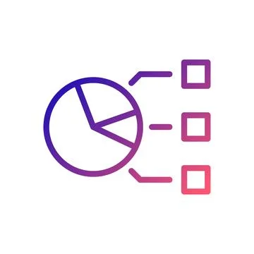 Chart icon gradient blue red business illustration. Stock Illustration