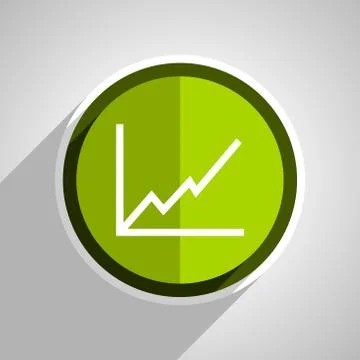 Chart icon, green circle flat design internet button, web and mobile app illu Stock Illustration