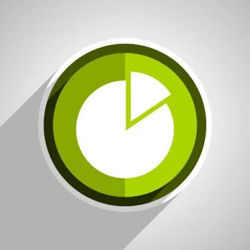 Chart icon, green circle flat design internet button, web and mobile app illu Stock Illustration