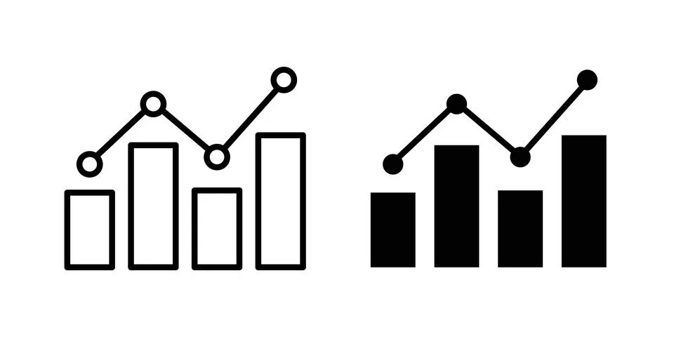 Chart icon illustration. Pixel perfect vector graphics Stock Illustration