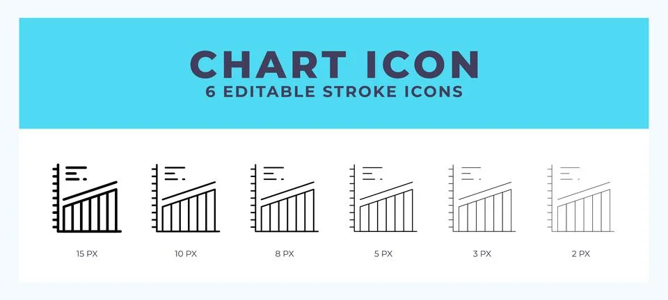 Chart icon illustration vector with editable stroke. Stock Illustration