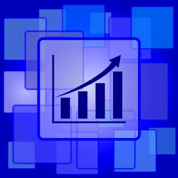 Chart icon. Internet button on abstract background.. Illustrazione stock