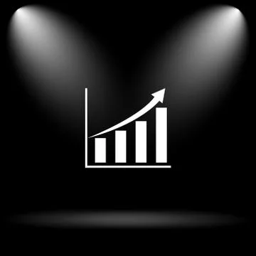Chart icon. Internet button on black background.. Stock Illustration