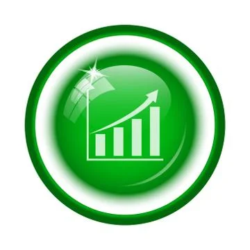 Chart icon. Internet button on white background.. Illustrazione stock