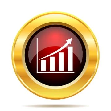 Chart icon. Internet button on white background.. Illustrazione stock