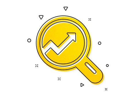 Chart icon. Report graph sign in magnifier. Vector 스톡 일러스트