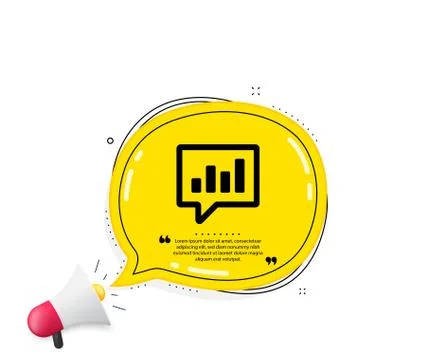 Chart icon. Report graph in speech bubble. Vector Illustrazione stock