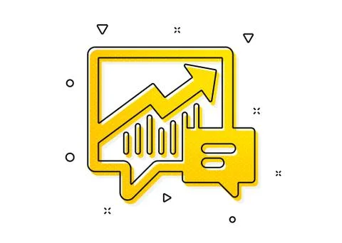 Chart icon. Report graph in speech bubble. Vector Illustrazione stock