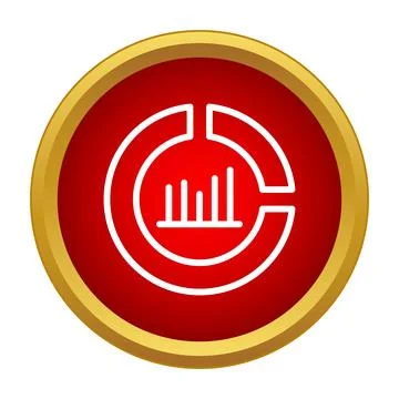 Chart icon representing business data growth analysis Stock Illustration