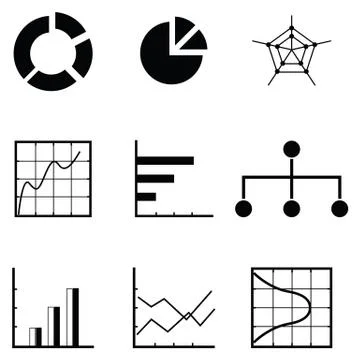 Chart icon set Stock Illustration