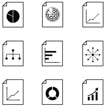 Chart icon set Stock Illustration
