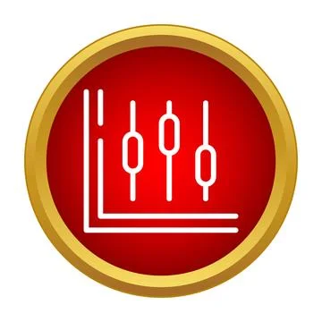 Chart icon showing data analysis and statistics Illustrazione stock