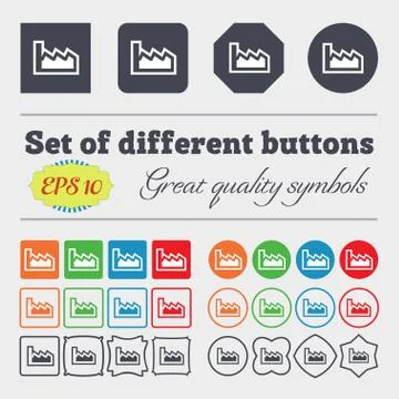 Chart icon sign. Big set of colorful, diverse, high-quality buttons. Vector イラスト素材
