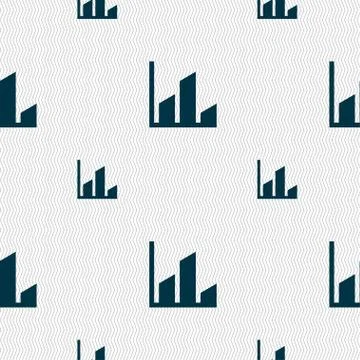 Chart icon sign. Seamless pattern with geometric texture. Vector Illustrazione stock