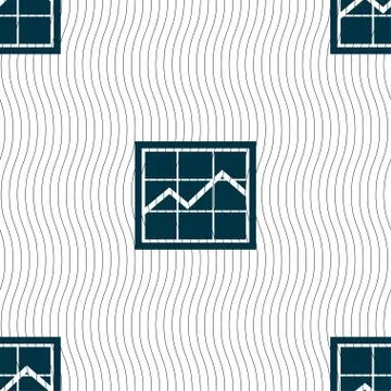 Chart icon sign. Seamless pattern with geometric texture. Vector Illustrazione stock