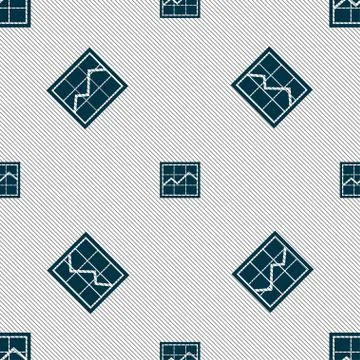 Chart icon sign. Seamless pattern with geometric texture. Vector 스톡 일러스트