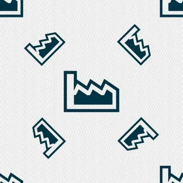 Chart icon sign. Seamless pattern with geometric texture. Vector Illustrazione stock
