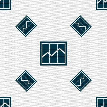 Chart icon sign. Seamless pattern with geometric texture. Vector Illustrazione stock