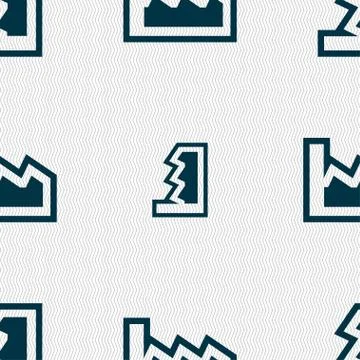 Chart icon sign. Seamless pattern with geometric texture. Vector 스톡 일러스트