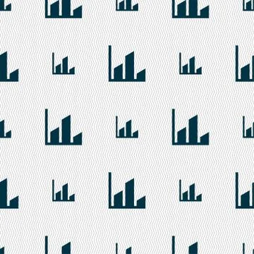 Chart icon sign. Seamless pattern with geometric texture. Vector 스톡 일러스트