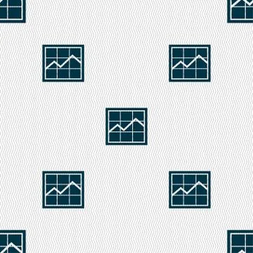 Chart icon sign. Seamless pattern with geometric texture. Vector Illustrazione stock