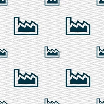 Chart icon sign. Seamless pattern with geometric texture. Vector 스톡 일러스트