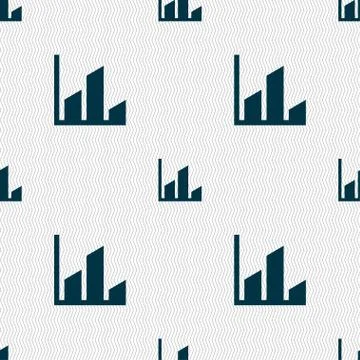Chart icon sign. Seamless pattern with geometric texture. Vector Stock Illustration