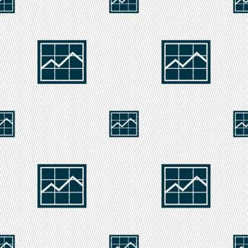 Chart icon sign. Seamless pattern with geometric texture. Vector Illustrazione stock