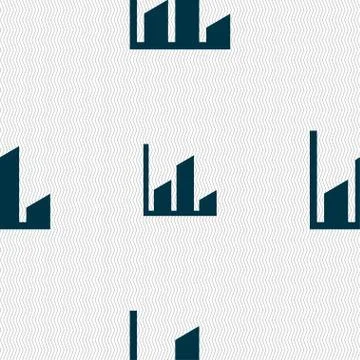 Chart icon sign. Seamless pattern with geometric texture. Vector 스톡 일러스트