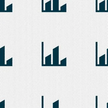 Chart icon sign. Seamless pattern with geometric texture. Vector Stock Illustration