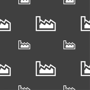 Chart icon sign. Seamless pattern on a gray background. Vector Illustrazione stock