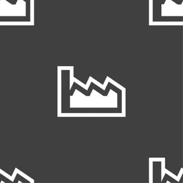 Chart icon sign. Seamless pattern on a gray background. Vector Illustrazione stock