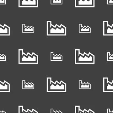 Chart icon sign. Seamless pattern on a gray background. Vector Illustrazione stock