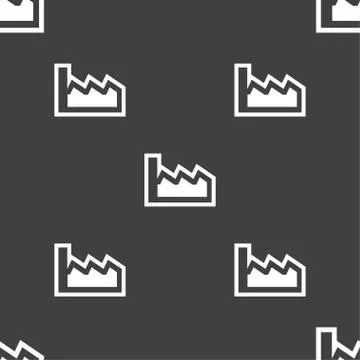 Chart icon sign. Seamless pattern on a gray background. Vector 스톡 일러스트