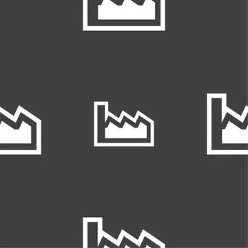 Chart icon sign. Seamless pattern on a gray background. Vector Stock Illustration