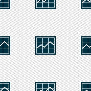 Chart icon sign. Seamless pattern with geometric texture. 스톡 일러스트