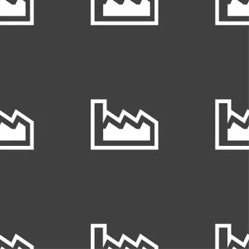 Chart icon sign. Seamless pattern on a gray background. Illustrazione stock