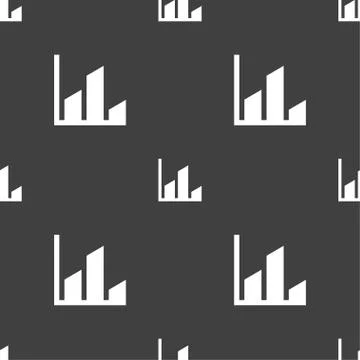 Chart icon sign. Seamless pattern on a gray background. イラスト素材