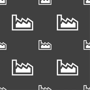 Chart icon sign. Seamless pattern on a gray background. Illustrazione stock