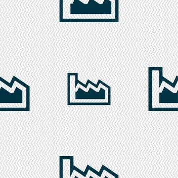 Chart icon sign. Seamless pattern with geometric texture. Illustrazione stock