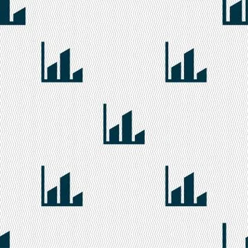 Chart icon sign. Seamless pattern with geometric texture. Stockillustratie