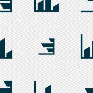 Chart icon sign. Seamless pattern with geometric texture. Illustrazione stock