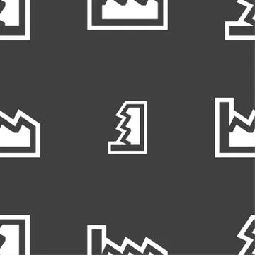 Chart icon sign. Seamless pattern on a gray background. 스톡 일러스트