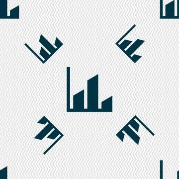 Chart icon sign. Seamless pattern with geometric texture. 스톡 일러스트
