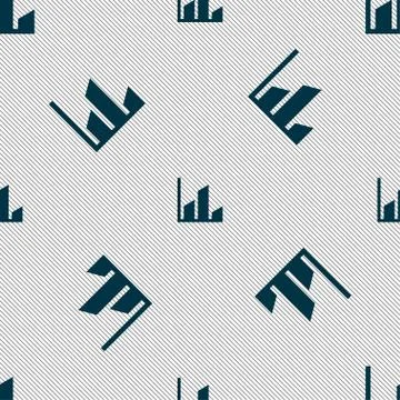 Chart icon sign. Seamless pattern with geometric texture. Illustrazione stock