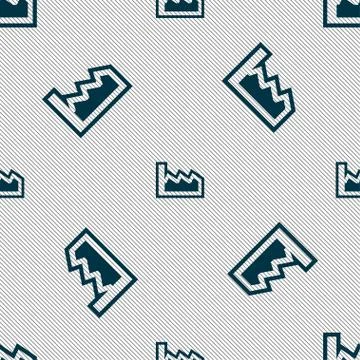 Chart icon sign. Seamless pattern with geometric texture. Stock Illustration