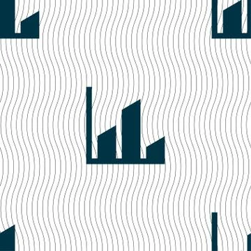 Chart icon sign. Seamless pattern with geometric texture. 스톡 일러스트