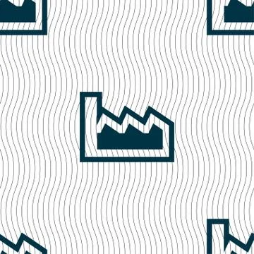 Chart icon sign. Seamless pattern with geometric texture. Illustrazione stock